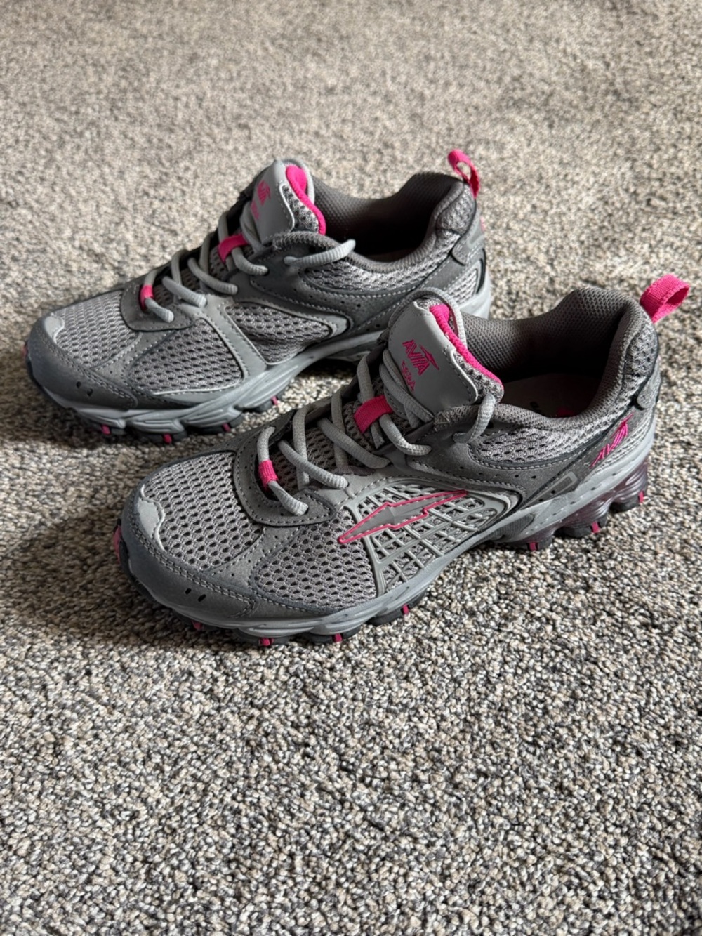 Avia Womens A5684W Sneakers Size 7 Grey/Hot Pink Athletic Shoe - Picture 3 of 7
